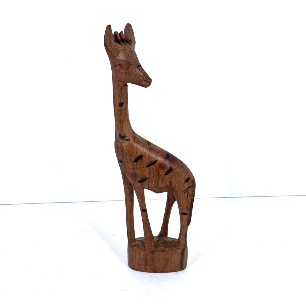 VTG Hand Carved Wooden Giraffe Genuine‎ Besmo Carved In Kenya African Safari